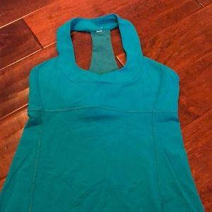 Size 8 Teal Lululemon Scoop Neck Mesh Back Tank